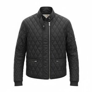 R.J. Classics Trio Black Quilted Equestrian Riding Barn Jacket Coat Medium